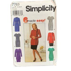 Simplicity 7763 Sewing Pattern Size 14-18 Dresses - Look Like a Fashionista